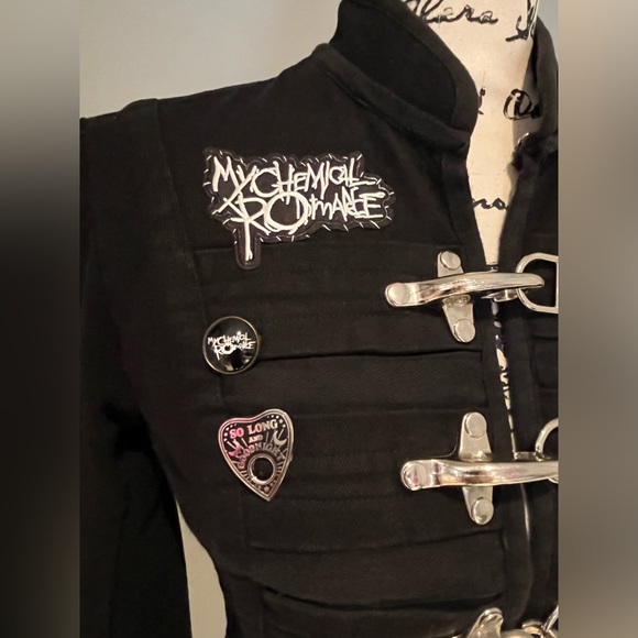 CUSTOM Skull & Rose Upcycled Rage Tripp NYC Buckle Coat MyChemRo Edition Sz S - Picture 10 of 16
